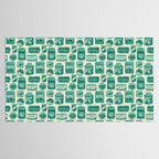 Vagabondâs Cupboard - teal and cream Tablecloth Gallery Image 2