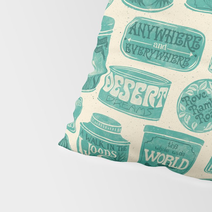 Vagabondâs Cupboard - teal and cream Pillow Sham Gallery Image 4