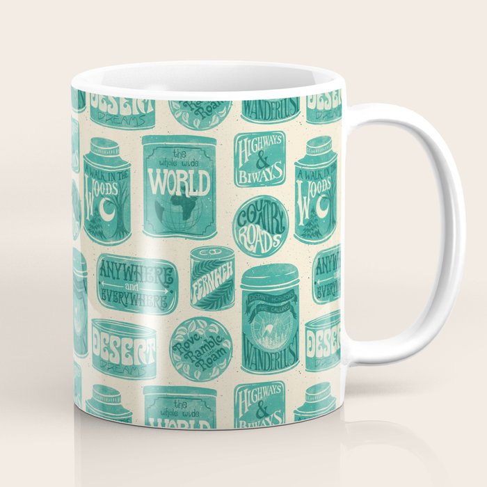 Vagabondâs Cupboard - teal and cream Coffee Mug Gallery Image 1