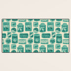 Vagabondâs Cupboard - teal and cream Desk Mat Gallery Image 3