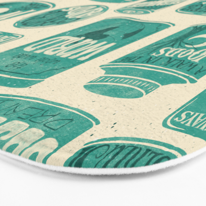 Vagabondâs Cupboard - teal and cream Bath Mat Gallery Image 3
