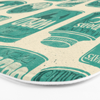Vagabondâs Cupboard - teal and cream Bath Mat Gallery Image 3