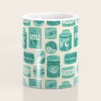 Vagabondâs Cupboard - teal and cream Coffee Mug Gallery Image 4