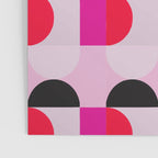 Mid Century Modern Pink Red Black Geometric Poster Gallery Image 3