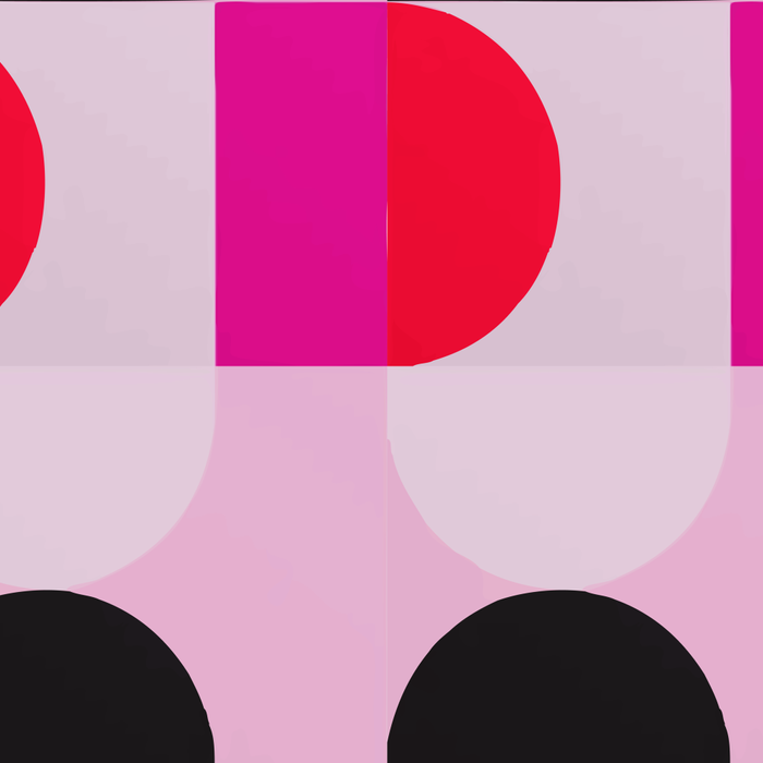 Mid Century Modern Pink Red Black Geometric Coffee Mug Gallery Image 2