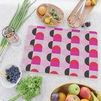 Mid Century Modern Pink Red Black Geometric Cutting Board Gallery Image 2