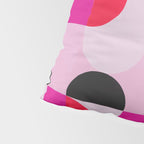 Mid Century Modern Pink Red Black Geometric Pillow Sham Gallery Image 4