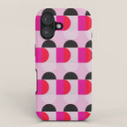 Mid Century Modern Pink Red Black Geometric iPhone Case Gallery Image 1