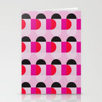 Mid Century Modern Pink Red Black Geometric Stationery Card Gallery Image 2