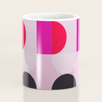 Mid Century Modern Pink Red Black Geometric Coffee Mug Gallery Image 4