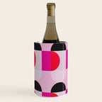 Mid Century Modern Pink Red Black Geometric Wine Chiller Gallery Image 1