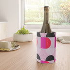 Mid Century Modern Pink Red Black Geometric Wine Chiller Gallery Image 4
