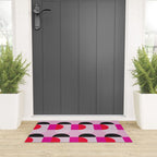 Mid Century Modern Pink Red Black Geometric Welcome Mat Gallery Image 3