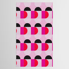 Mid Century Modern Pink Red Black Geometric Tablecloth Gallery Image 2