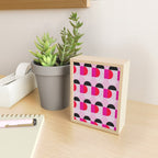Mid Century Modern Pink Red Black Geometric Mini Art Print Gallery Image 2