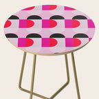Mid Century Modern Pink Red Black Geometric Side Table Gallery Image 2