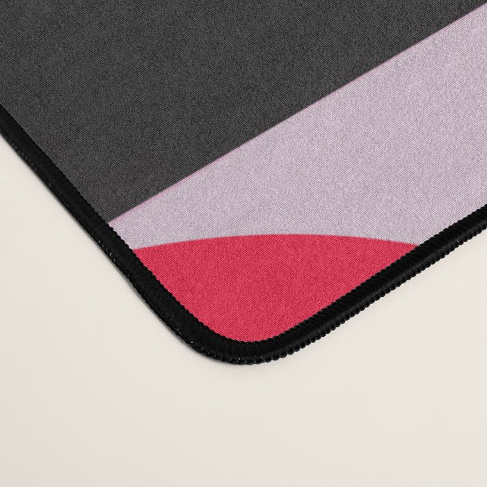 Mid Century Modern Pink Red Black Geometric Desk Mat Gallery Image 4