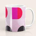 Mid Century Modern Pink Red Black Geometric Coffee Mug Gallery Image 1