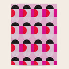 Mid Century Modern Pink Red Black Geometric Poster Gallery Image 4