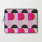 Mid Century Modern Pink Red Black Geometric Laptop Sleeve Gallery Image 1