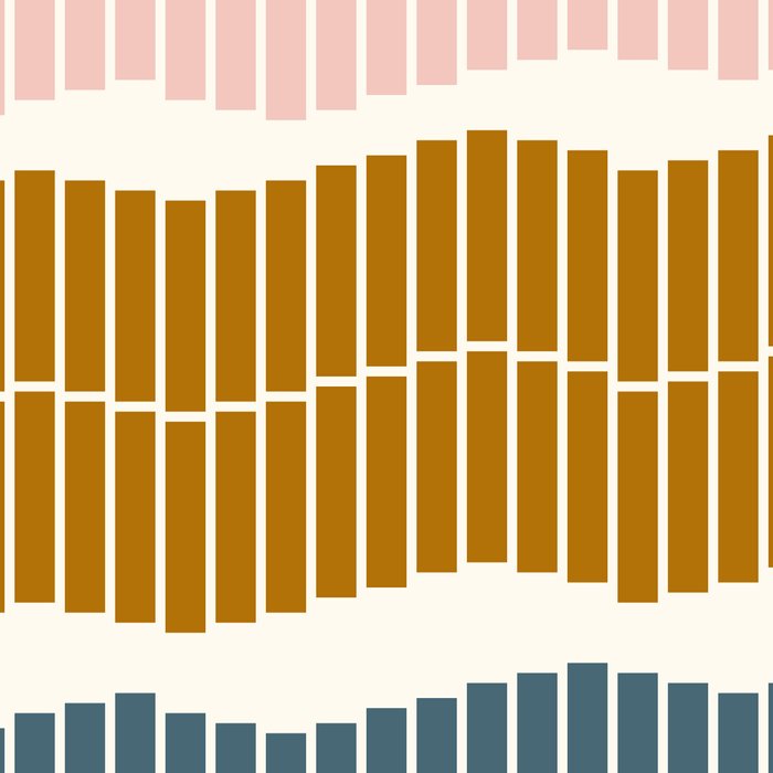 Minimalist Wavy Geometric Pattern in Pink, Gold, and Blue Coffee Mug Gallery Image 2