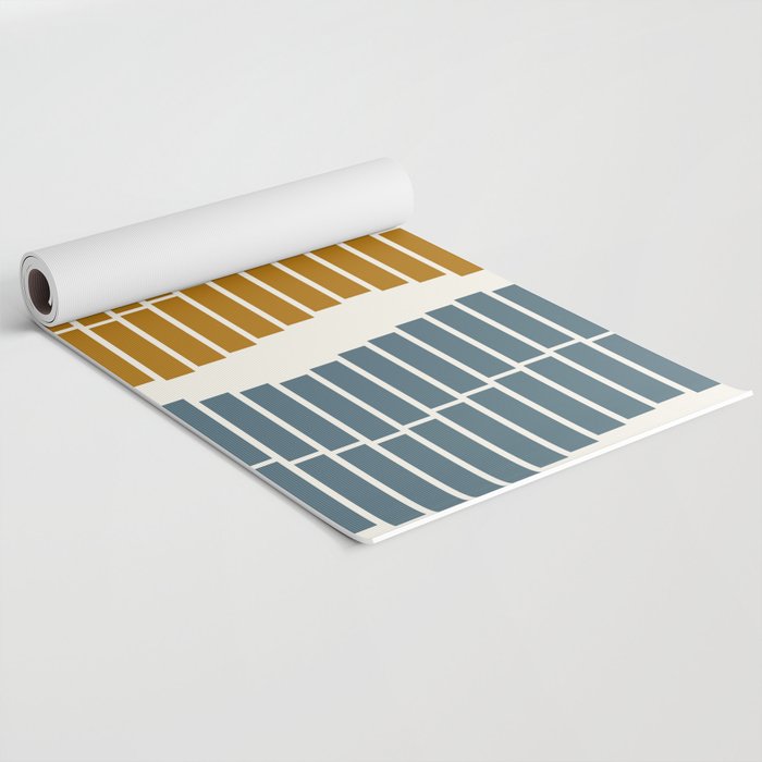 Minimalist Wavy Geometric Pattern in Pink, Gold, and Blue Yoga Mat Gallery Image 2