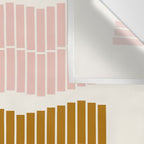 Minimalist Wavy Geometric Pattern in Pink, Gold, and Blue Wall Tapestry Gallery Image 3