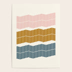 Minimalist Wavy Geometric Pattern in Pink, Gold, and Blue Poster Gallery Image 4