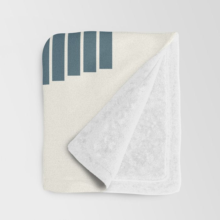 Minimalist Wavy Geometric Pattern in Pink, Gold, and Blue Throw Blanket Gallery Image 3