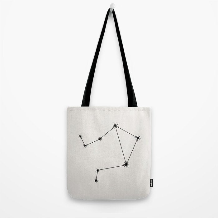 Libra Zodiac Star Constellation Line Art White Tote Bag Gallery Image 2