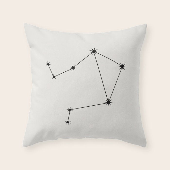 Libra Zodiac Star Constellation Line Art White Throw Pillow Gallery Image 6