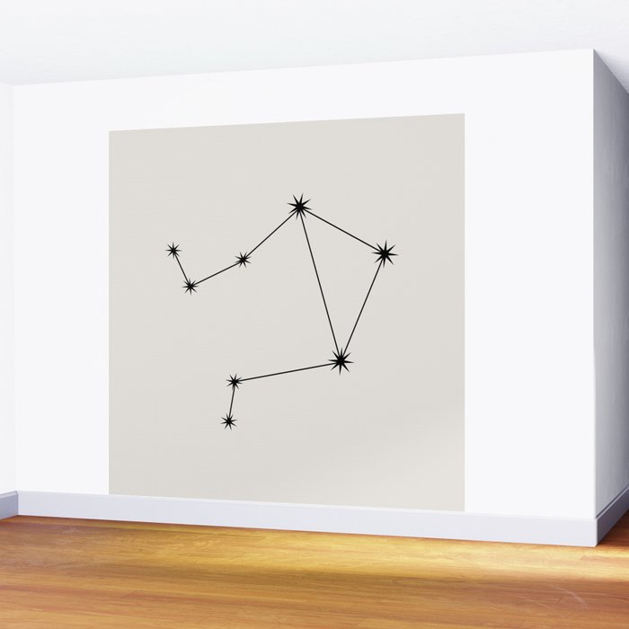 Libra Zodiac Star Constellation Line Art White Wall Mural Gallery Image 2