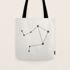 Libra Zodiac Star Constellation Line Art White Tote Bag Gallery Image 1