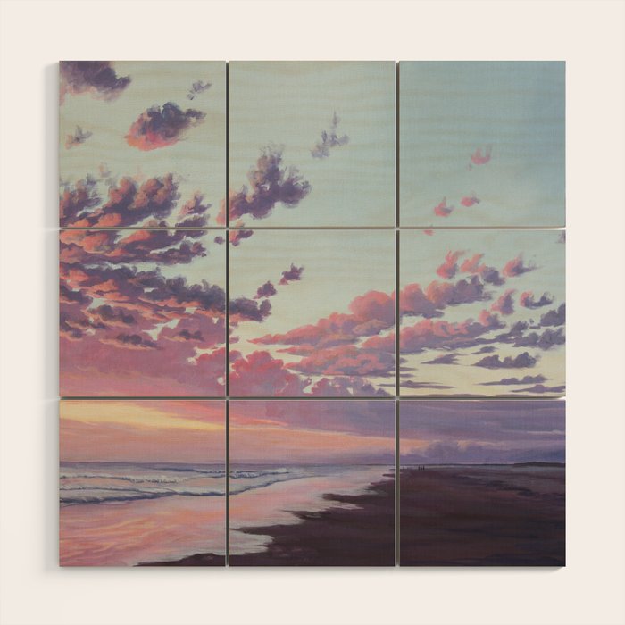 Sunset at the Beach Wood Wall Art Gallery Image 1