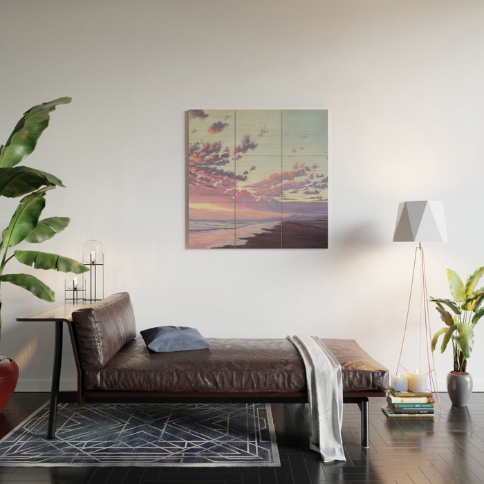 Sunset at the Beach Wood Wall Art Gallery Image 2
