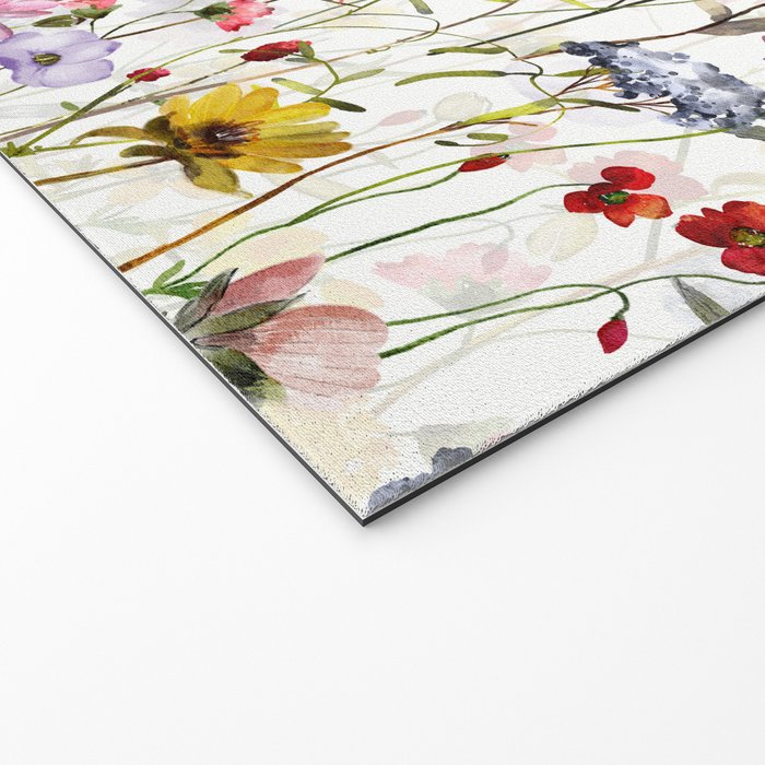 Scandinavian Colorful Midsummer Dried Wildflowers Watercolor Meadow  14 Welcome Mat Gallery Image 2