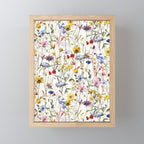 Scandinavian Colorful Midsummer Dried Wildflowers Watercolor Meadow  14 Mini Art Print Gallery Image 1