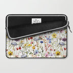 Scandinavian Colorful Midsummer Dried Wildflowers Watercolor Meadow  14 Laptop Sleeve Gallery Image 2