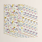 Scandinavian Colorful Midsummer Dried Wildflowers Watercolor Meadow  14 Wrapping Paper Gallery Image 3
