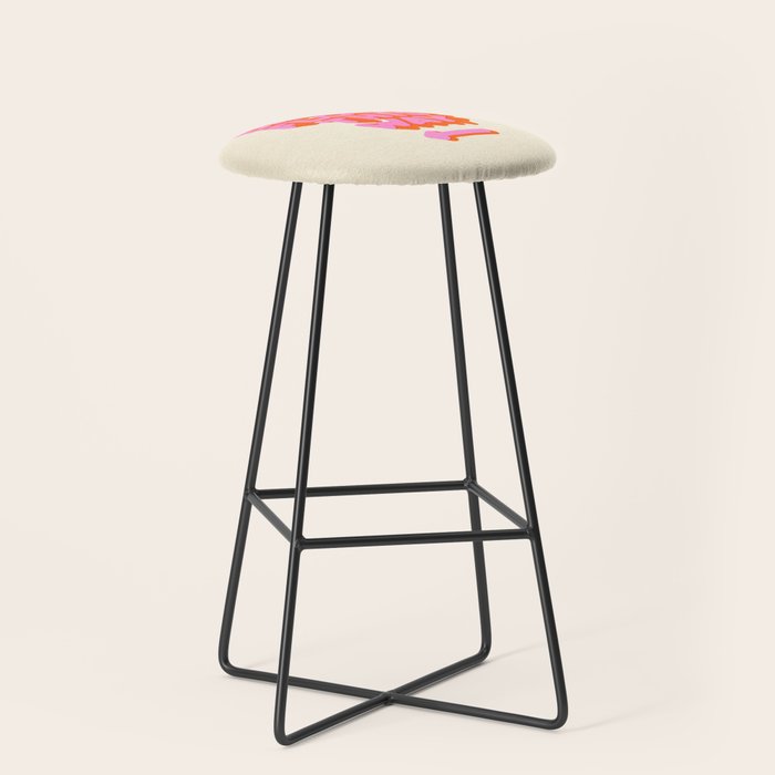 DANCE FLOOR THIS WAY - PINK TYPOGRAPHY Stool Gallery Image 1