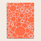 Cheerful Doodle Flowers Pattern in Orange and Ice Blue Notebook Gallery Image 4