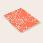 Cheerful Doodle Flowers Pattern in Orange and Ice Blue Notebook Gallery Image 3