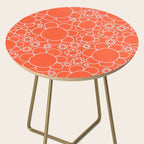 Cheerful Doodle Flowers Pattern in Orange and Ice Blue Side Table Gallery Image 2