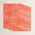 Cheerful Doodle Flowers Pattern in Orange and Ice Blue Wrapping Paper Gallery Image 3