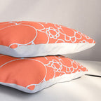 Cheerful Doodle Flowers Pattern in Orange and Ice Blue Pillow Sham Gallery Image 3