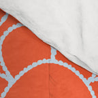 Cheerful Doodle Flowers Pattern in Orange and Ice Blue Comforter Gallery Image 4