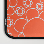 Cheerful Doodle Flowers Pattern in Orange and Ice Blue Laptop Sleeve Gallery Image 3