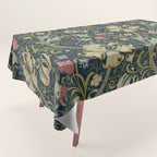 William Morris Golden Lily Midnight Green Vintage Pattern Tablecloth Gallery Image 1