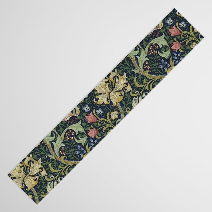 William Morris Golden Lily Midnight Green Vintage Pattern Table Runner Gallery Image 3