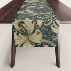 William Morris Golden Lily Midnight Green Vintage Pattern Table Runner Gallery Image 1